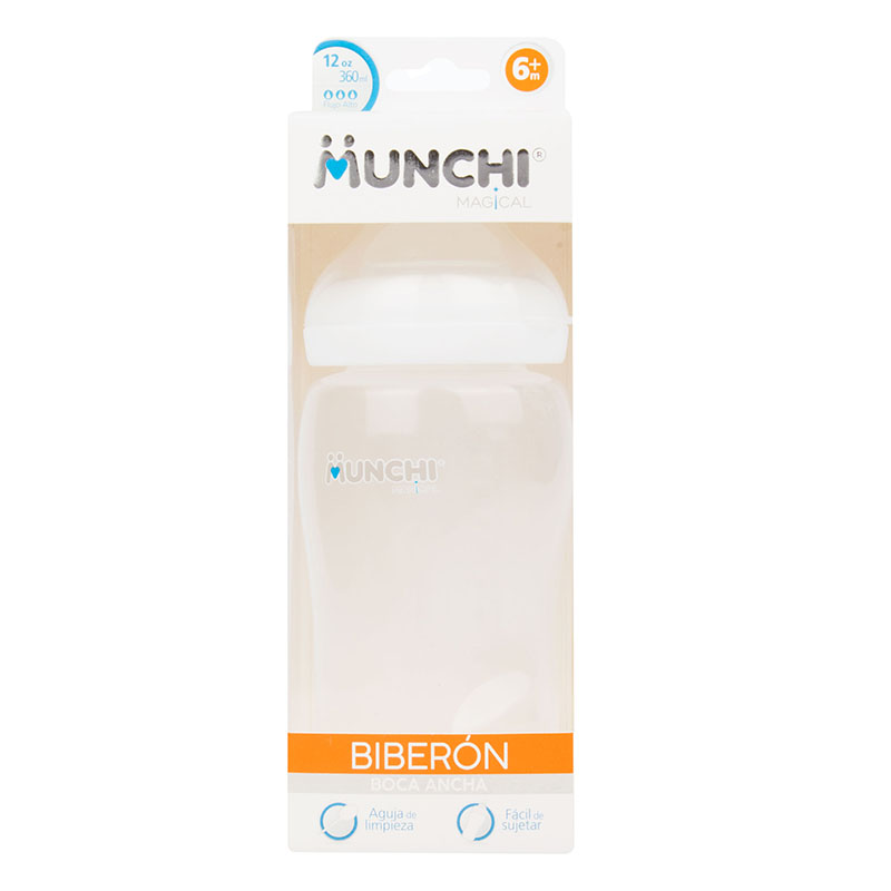 Biberón Munchi Magical Boca Ancha F Alto 12 Oz
