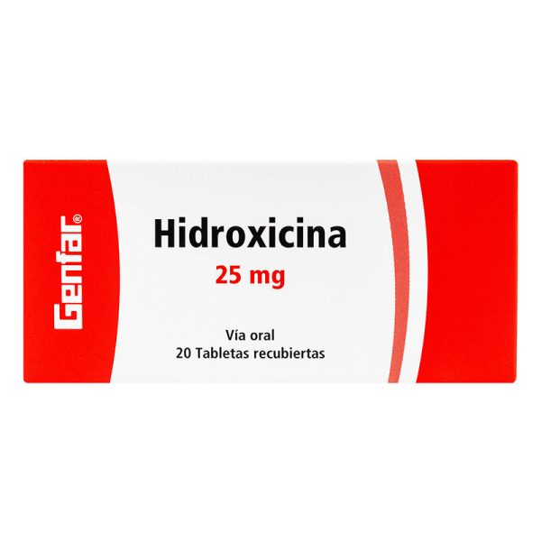 Hidroxicina 25 Mg 20 Tabletas Gf